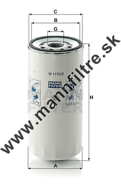 Olejový filter MANN FILTER W 1170/9