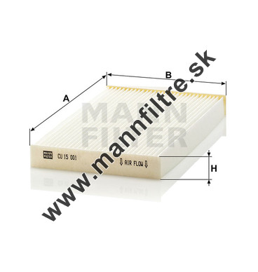 Kabínový filter MANN FILTER CU 15 001