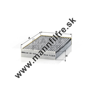 Kabínový filter MANN FILTER CUK 26 005
