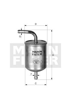 Palivový filter MANN FILTER WK 614/1
