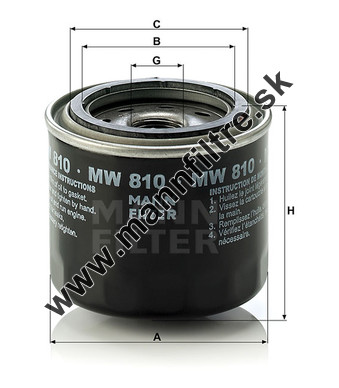 Olejový filter MANN FILTER MW 810
