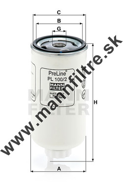 Palivový filter MANN FILTER PL 100/2
