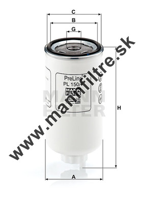Palivový filter MANN FILTER PL 150/1
