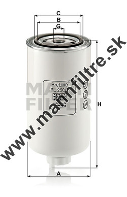 Palivový filter MANN FILTER PL 250/1