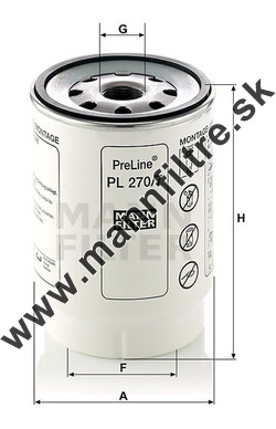 Palivový filter MANN FILTER PL 270/7 x