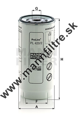 Palivový filter MANN FILTER PL 420/2 x