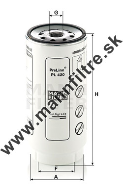 Palivový filter MANN FILTER PL 420 x