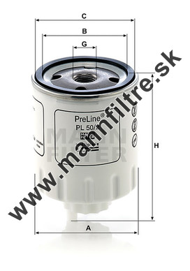 Palivový filter MANN FILTER PL 50/2