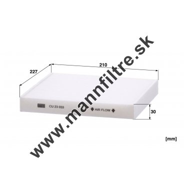 Kabínový filter MANN FILTER CU 23 033