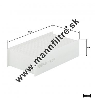 Kabínový filter MANN FILTER CUD 16 016