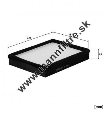 Kabínový filter MANN FILTER CUD 24 061