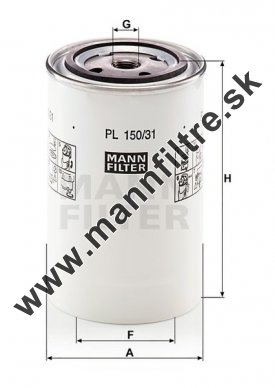 Palivový filter MANN FILTER PL 150/31 x