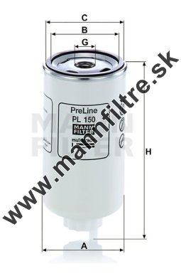 Palivový filter MANN FILTER PL 150