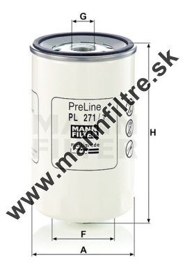 Palivový filter MANN FILTER PL 271/1