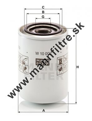 Filter hydrauliky MANN FILTER W 10 009
