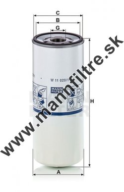 Olejový filter MANN FILTER W 11 020/1