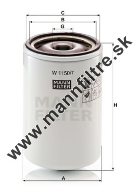 Olejový filter MANN FILTER W 1150/7