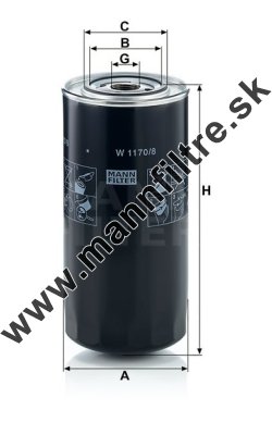 Olejový filter MANN FILTER W 1170/8