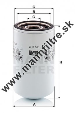 Olejový filter MANN FILTER W 12 003