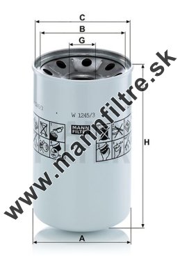 Olejový filter MANN FILTER W 1245/3 x