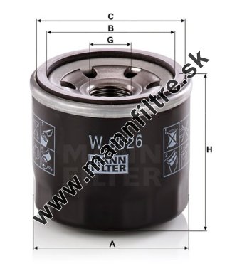 Olejový filter MANN FILTER W 6026