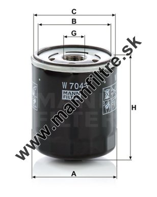 Olejový filter MANN FILTER W 7043