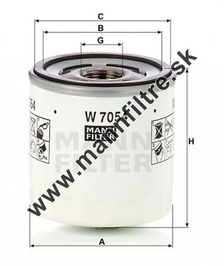 Olejový filter MANN FILTER W 7054