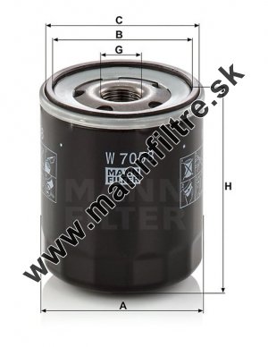 Olejový filter MANN FILTER W 7058