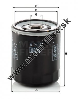 Olejový filter MANN FILTER W 7062