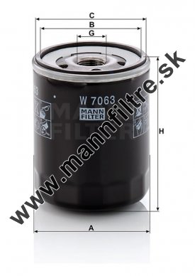 Olejový filter MANN FILTER W 7063