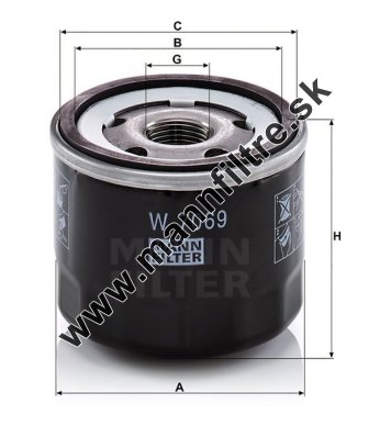 Olejový filter MANN FILTER W 7069
