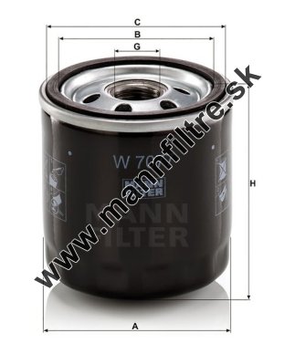 Olejový filter MANN FILTER W 7077