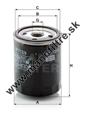 Olejový filter MANN FILTER W 712/4