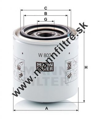 Olejový filter MANN FILTER W 8030