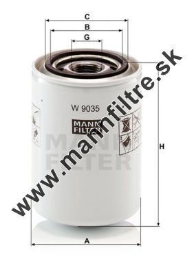 Olejový filter MANN FILTER W 9035