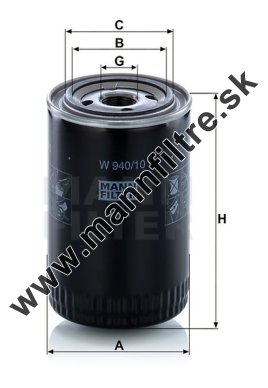 Olejový filter MANN FILTER W 940/10