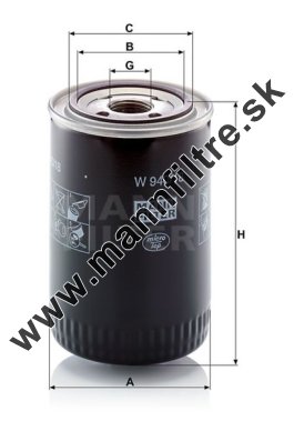 Olejový filter MANN FILTER W 940/18