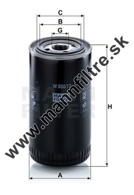 Olejový filter MANN FILTER W 950/17