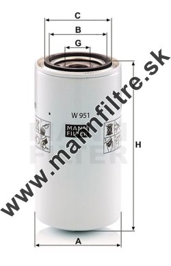 Olejový filter MANN FILTER W 951