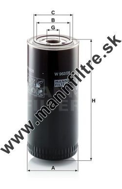 Olejový filter MANN FILTER W 962/28