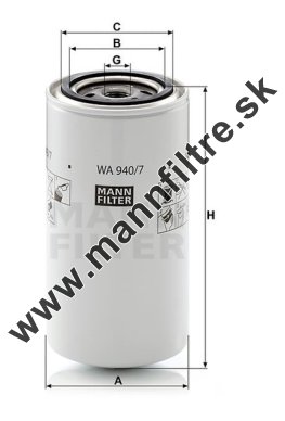 Filter chladiacej kvapaliny MANN FILTER WA 940/7