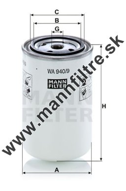 Filter chladiacej kvapaliny MANN FILTER WA 940/9