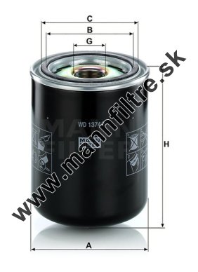 Olejový filter MANN FILTER WD 1374/5