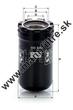Filter hydrauliky MANN FILTER WD 8006