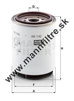 Palivový filter MANN FILTER WK 1142 x
