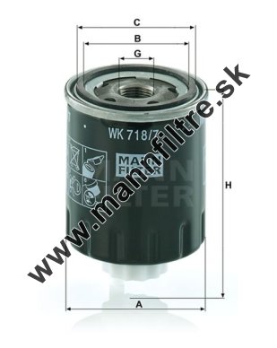 Palivový filter MANN FILTER WK 718/7