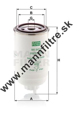 Palivový filter MANN FILTER WK 842/6