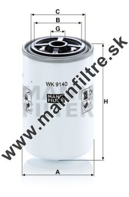 Palivový filter MANN FILTER WK 9140