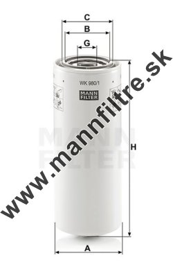 Palivový filter MANN FILTER WK 980/1
