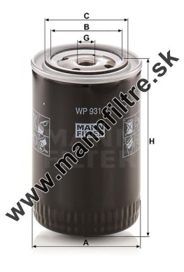 Olejový filter MANN FILTER WP 931